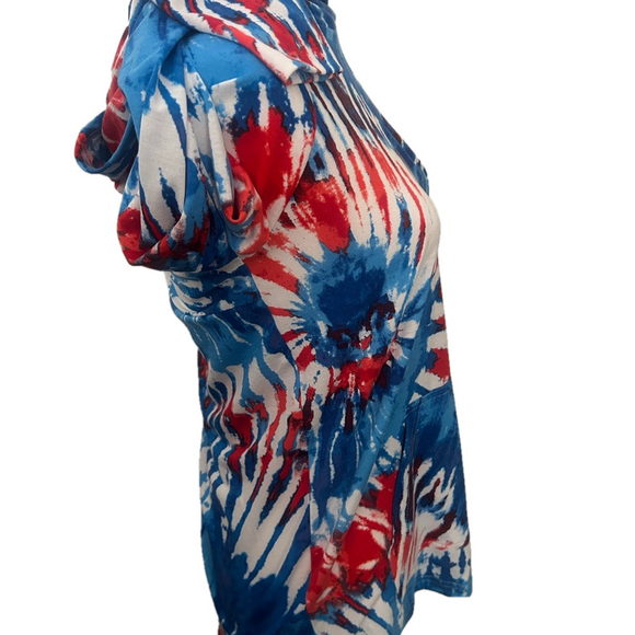 - LularoeTie-Dye Hoodie in Red, White, and Blue - Picture 9 of 11